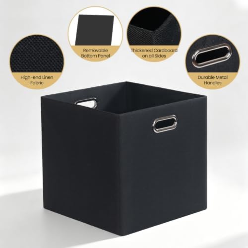 13x13 Storage Cubes Basket Containers for Shelf Cabinet Bookcase Boxes - Image 3