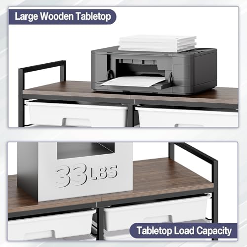 TOOLF 12 Drawers Rolling Storage Cart with Wooden Top for Classroom,Grey - Image 6