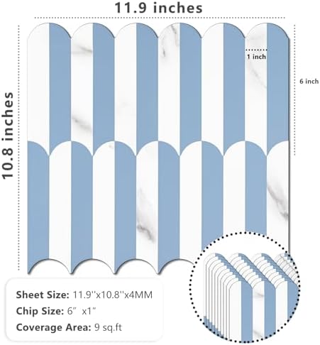 Vamos Tile Peel and Stick Backsplash Seamless Tile,Fish Scale,10 PVC Tiles - Image 3