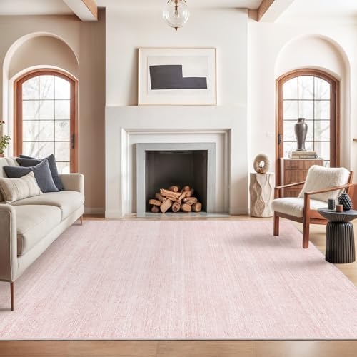 Valenrug 6x9 Area Rugs, Large Washable Rugs for Living Room, Light Pink by Valenrug
