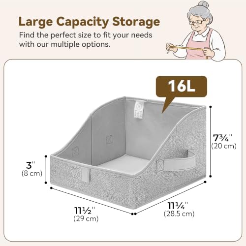 GRANNY SAYS Trapezoid Closet Storage Bins, Small, Gray, 3-Pack - Image 6