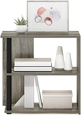 Furinno Romain Side Table, 2-Tier End Table with Open Shelf, Night Stand, Bedside Table, for Living Room, Bedroom, French Oak - Image 4