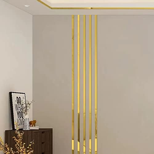 19.7 Ft. Mirror Wall Stickers, Self-Adhesive Acrylic Mirror Tiles, Removable Decals Stickers for Wall Frames/Wallpaper Border/Waist Lines by Cilemou