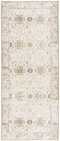 ReaLife Rugs Machine Washable Area Rug Runner - Living Room Bedroom Bathroom Kitchen Entryway Office - Padded Low Pile Stain Resistant Premium - Boho Farmhouse Vintage - BEV - Beige 2'6" x 10' - Image 3