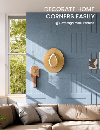 Fluxynara Felt Bulletin Board & Cork Board Alternative, Dusty Blue | 36" x 24" Pin board, Removable Adhesive Tabs, Easy Install Without Wall Damage, For Home Office Decor - Image 4