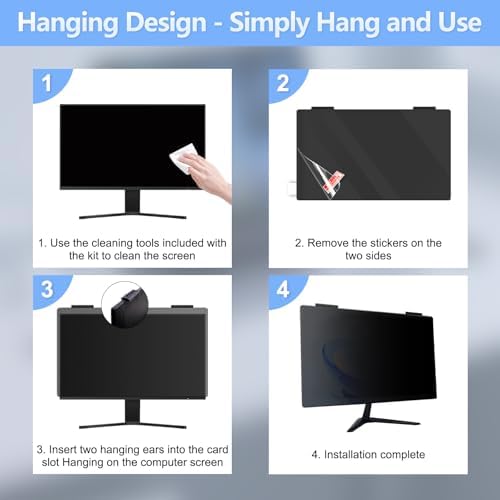 24 Inch Privacy Screen for Computer Monitor Hanging Removable 16:9 (1 Pack) - Image 5