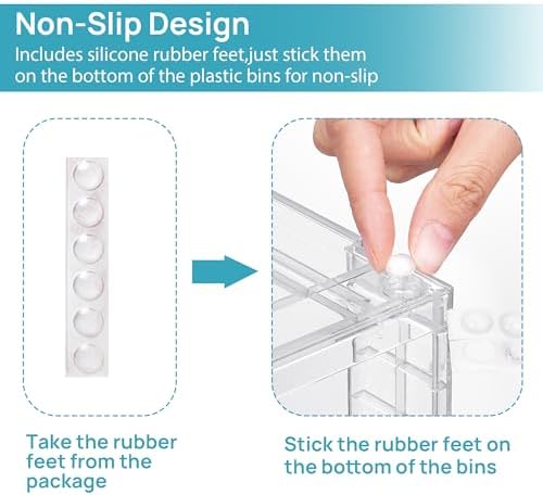 Vtopmart Clear Stackable Storage Drawers, 4 Pack Kitchen Cabinet Set - Image 5