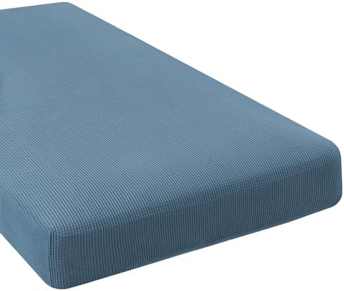 H.VERSAILTEX Super Stretch Individual Chaise Cover Sectional Couch Covers for L Shaped Sofa Both Left/Right Featuring Thick Jacquard Textured Twill Fabric (1 Piece Chaise Cover, Dusty Blue) by HVERSAILTEX