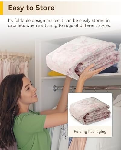 RELEANY Washable Area Rug, 8'x10', Pink - Image 6