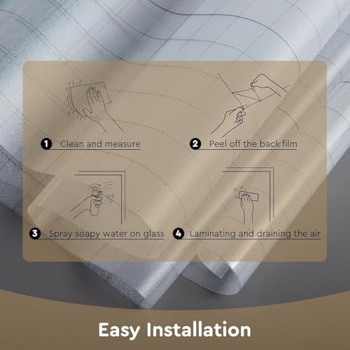 LEMON CLOUD Window Privacy Film, Frosted Glass Window Film, 35.4″ x 157.4″ - Image 7