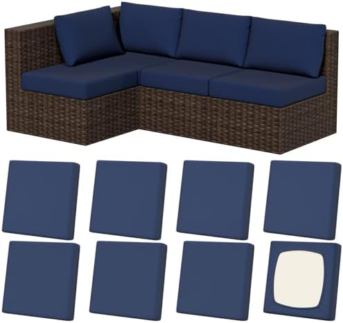 8Pcs Outdoor Cushion Covers, Stretch Patio Furniture Couch Chair Slipcovers by VORSHAPE