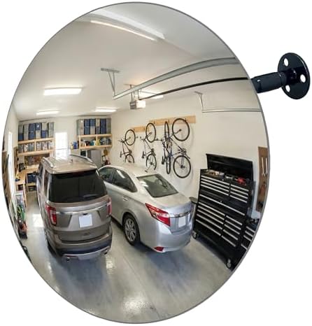 11.6 Inch Convex Safety Mirror, Adjustable Wall Mount by Unknown