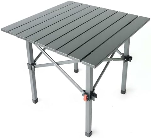 Folding Camping Table, Portable Lightweight Beach Tables for Sand Foldable, Aluminum Roll-up Folding Square Table for Outdoor Camping, Picnic, Card, Travel by ArmorCastle