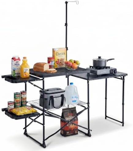 DMH OUTDOORS Folding Camping Kitchen Station Portable Outdoor Grill Table by DMHOUTDOORS