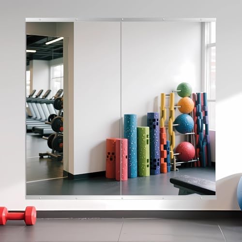 Home Gym Mirror for Wall, 55" x 30" x 2PCS Frameless Full Length Mirror by Ruomeng