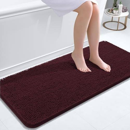 OLANLY Bathroom Runner Rugs 47x20, Extra Soft Absorbent Chenille Bath Rugs by OLANLY