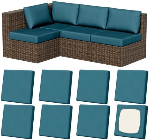 8Pcs Outdoor Cushion Covers, Stretch Patio Furniture Couch Chair Slipcovers by VORSHAPE