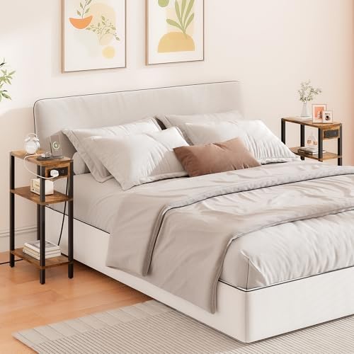 TUTOTAK Narrow Side Table, 3-Tier Small End Table with Charging Station - Image 5