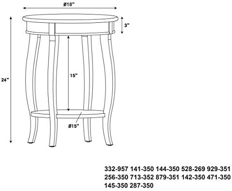 Powell Furniture Round Table with Shelf, Black - Image 3