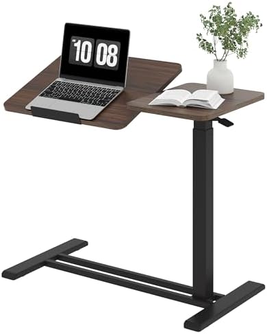 SANODESK 32''Overbed Table Gas Spring Lifting with Wheels&Tilting Desktop by sanodesk