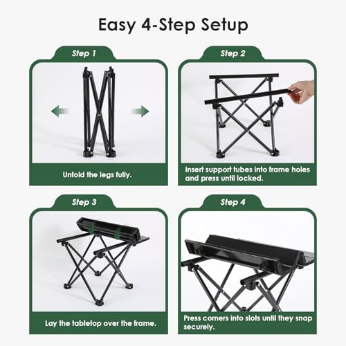 Opliy 2-Pack Portable Camping Table – Ultralight Foldable Car Tray Table with Carry Bag for Camping, Picnic, BBQ, Beach & Outdoor Travel - Image 6