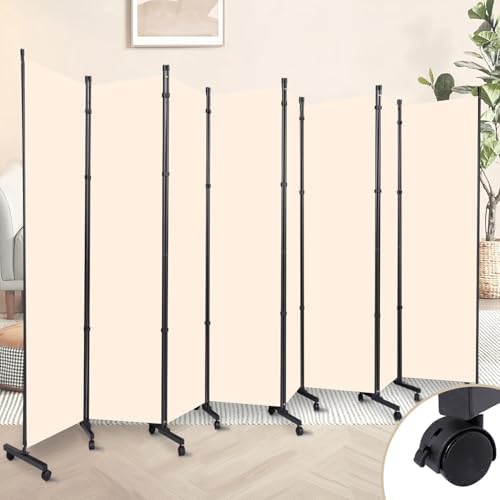 Room Divider Large 8 Panel Privacy Screen,Portable Room Partition on Wheels by HOMSCREENER