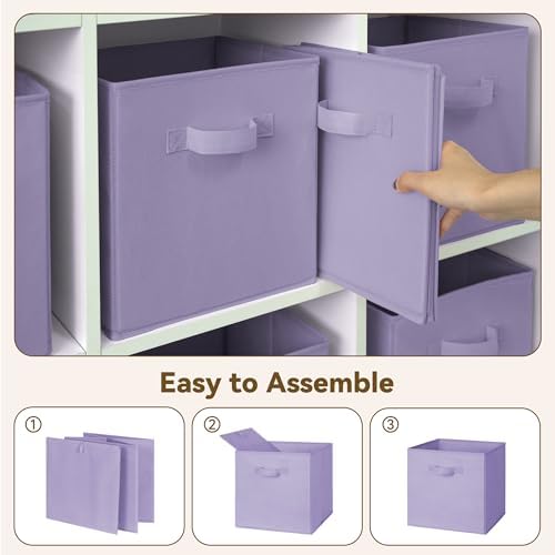 GRANNY SAYS 11 Inch Cube Storage Bins, Lavender Purple, 6-Pack - Image 5