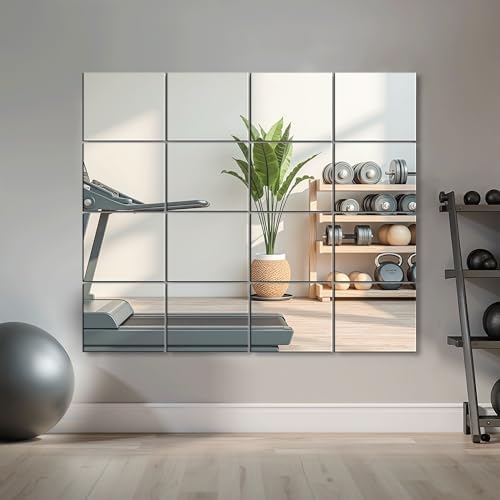 Delma Frameless Mirror Tiles 12"x10"x16 Pcs Wall Mounted - Image 2