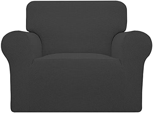 Easy-Going Stretch Oversized Chair Slipcover with Arm Washable Dark Gray by Easy-Going