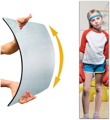Unbreakable Door Mirror Full Length,Full Body Mirror for Kids, 4PCS x 15 x 15 inch About, Shatterproof Plexiglass Long Mirrors for Bedroom Closet, Children Plastic Mirrors Non Glass Stick on Miroir by canhard