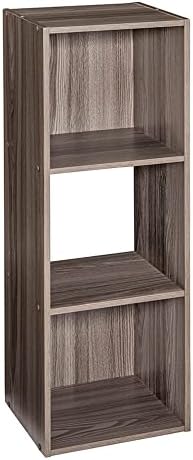 ClosetMaid Cubeicals 3 Cube Storage Shelf Organizer Bookshelf - Vertical/Horizontal, Easy Assembly - Natural Gray Wood Finish by Unknown