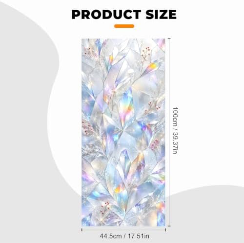 BVBOX Window Privacy Film Frosted Glass Window Sticker Window Film Static Glass Cling Tint Non-Adhesive for Home Door Decorative Frosting Cover 17.5 X 78.7 inch (1, Crystal Ice, 17.5W X39.3L) - Image 5
