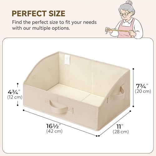GRANNY SAYS Trapezoid Closet Storage Bins, Medium, Khaki, 3-Pack - Image 3