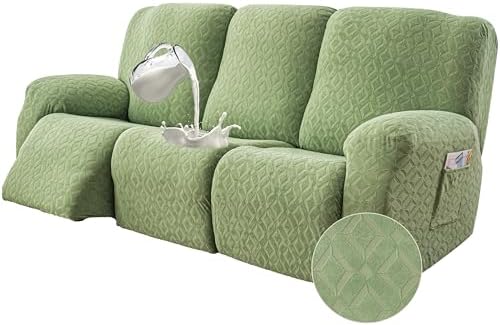 Gennia Waterproof Recliner Sofa Cover,3 Seat Couch Cover,Matcha Green by Genina