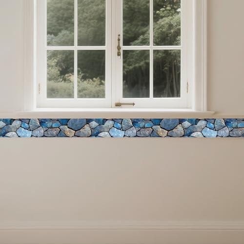 IVN Wallpaper Border Peel and Stick Wall Blue Stone 4x196 Inch - Image 7