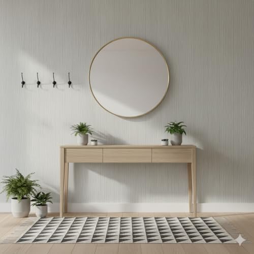 Modern Peel and Stick Wallpaper 17.3" x 78.7" Self Adhesive Wallpaper Textured Neutral Stripe Contact Paper Removable Vinyl Wall Paper for Living Room Bedroom Accent Wall Modern Minimalist Wall Decor - Image 5