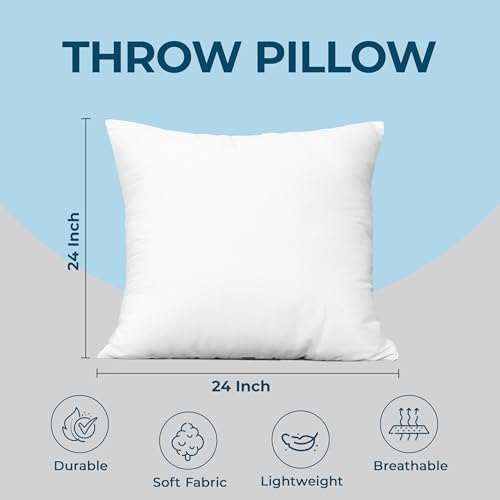 Utopia Bedding Throw Pillows, Decorative 24x24 Pillow Inserts, Set of 4 - Image 4
