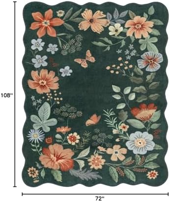 Lahome Floral Washable 6x9 Area Rugs, Soft Bedroom Rug for Living Room - Image 2