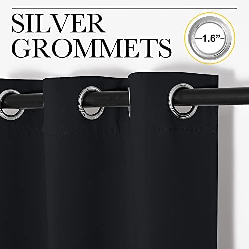 NICETOWN Room Separating Divider 132" Long, Room Divider Curtain Screen Partition, Function Thermal Blackout Patio Sliding Door Panel, Insulated Curtain, Black, 8.3ft Wide x 11ft Long - Image 2