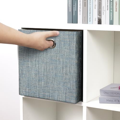 Posprica Storage Boxes, Foldable Organiser Cube Basket Bin, Thick and Heavy Duty (28×28×28cm/4pcs, Teal) - Image 7