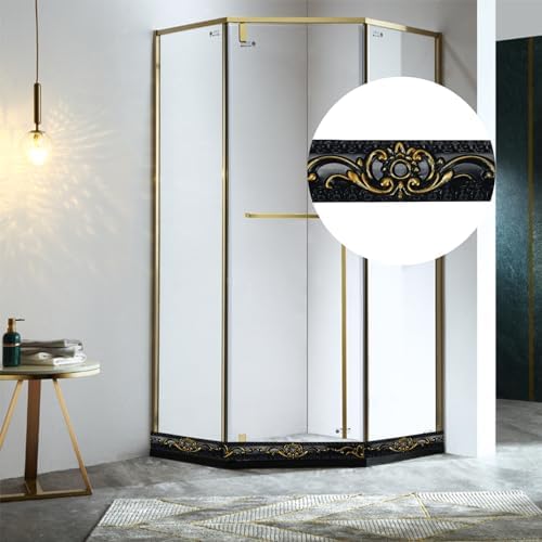 Flexible Molding Trim Wall Trim, 16.4 Feet Self Adhesive Peel and Stick Molding Ceiling Molding, Cabinet Border, Mirror Frame Trim Wall Trim for Home Decor Wall Molding & Trim (Black and Gold) - Image 6