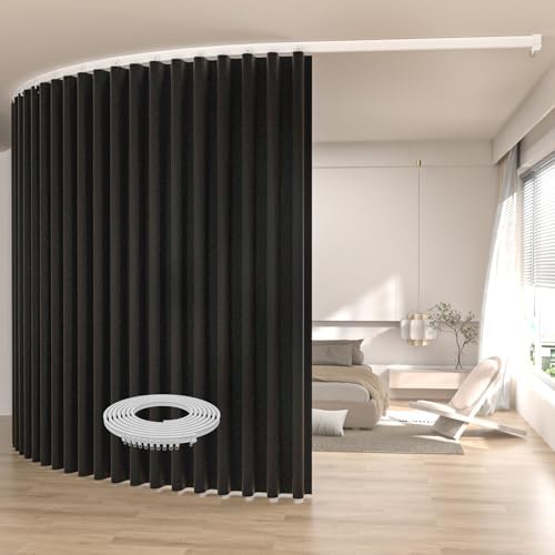 Ceiling Mount Room Divider Curtains,Track Sets for Room Separation,Black by JVVMNJLK