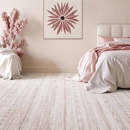 8x10 Pink Area Rugs for Living Room Machine Washable Rug Distressed Girls Nursery Rug Indoor Carpet Neutral Moroccan Boho Ultra Soft Area Rug for Bedroom Dining Room Playroom Office - Image 3