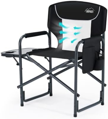 Heavy Duty Oversized Camping Folding Chair, Support 400lbs by LEISUREIMPACT