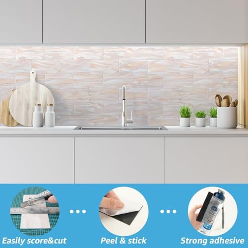 Art3d 102-Pack Peel and Stick Backsplash on Subway Tile, Yellow Jasper - Image 5