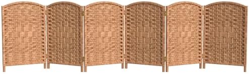 Red Lantern 2 ft. Short Diamond Weave Fiber Folding Screen - Natural - 6 Panel by RedLantern