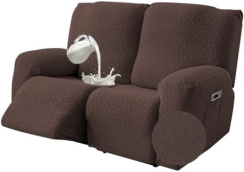 Genina Waterproof Recliner Loveseat Cover,2 Seat Couch Cover,Chocolate by Genina