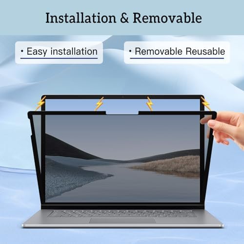 ZOEAGG Removable Privacy Screen for Surface Laptop Go 12.4 inch,Reusable/Easy Installation/Anti-Spy/Anti-Glare/Anti Blue Light,Microsoft Surface Laptop Go 12.4 inch(Go 3/2/1) Privacy Screen Protector - Image 3