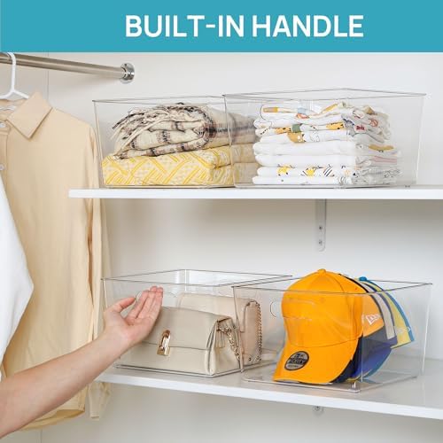 Vtopmart 10 Pack Extra Large Clear Storage Bins, 11x11 Cube Organizer - Image 4