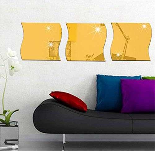 12PCS Wavy Mirror Wall Stickers, Full Length 3D Art DIY Home Decorative Acrylic Sheet Plastic Tiles for Living Room Bedroom Sofa TV Setting Wall Decoration Decor - Image 5